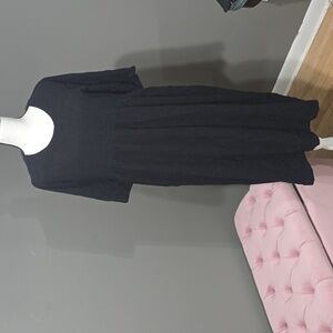 Meomua sz small black linen dress